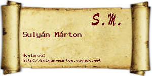 Sulyán Márton névjegykártya
